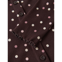 NAME IT Langærmet Rib Bluse Vemia Chocolate Plum Small Dots
